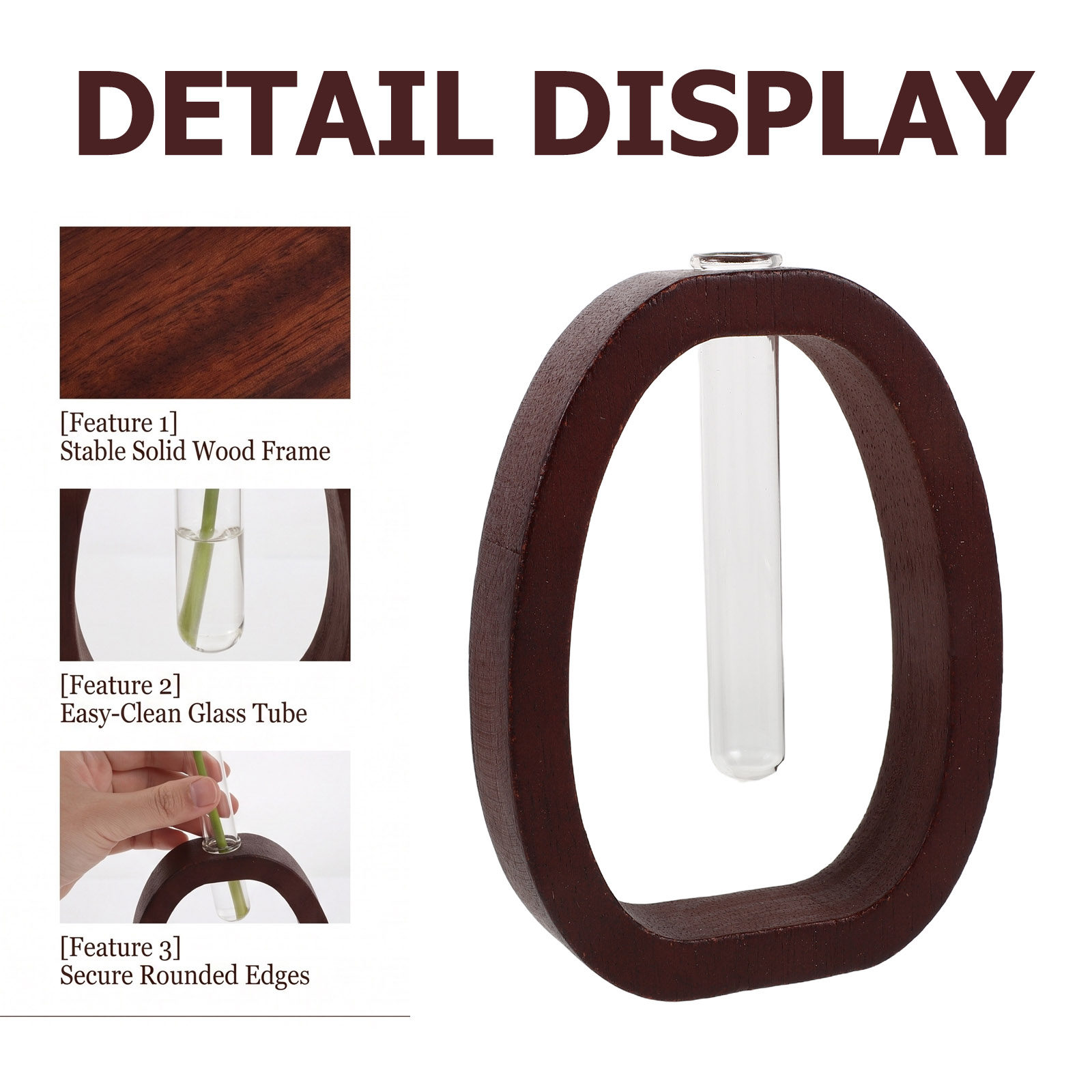 Vas Kaca dengan Bingkai Kayu,  - Propagation Station Vase ulasan dan harga